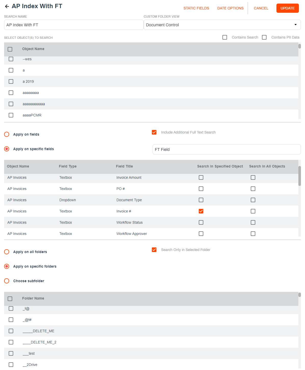 Edit search