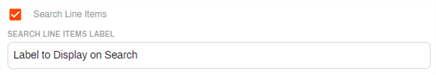 Line Item Check box and field label