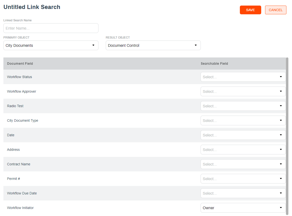 Linked Search Setup