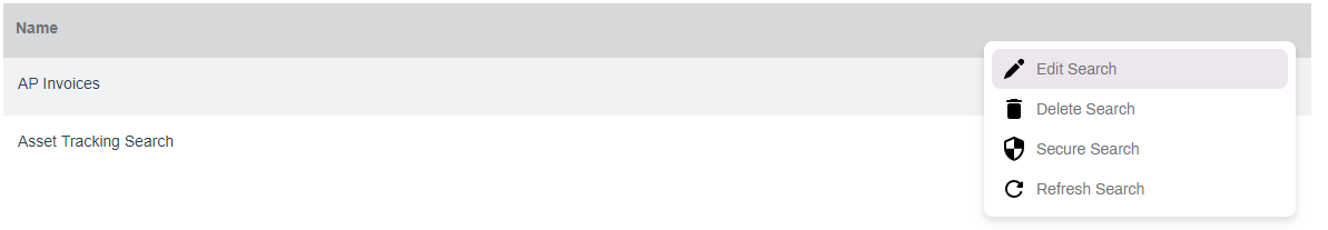 Search menu