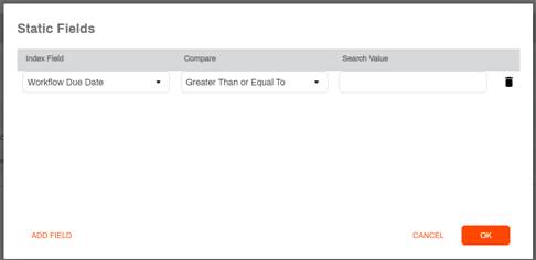 Static Fields options