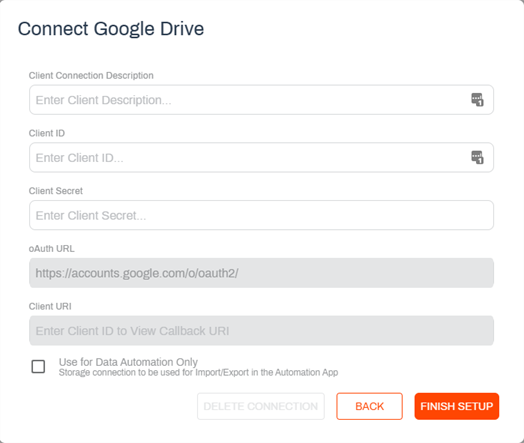 Connect Google Drive configuration