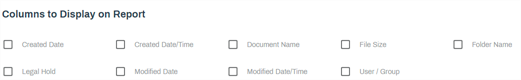 Select the columns you want to see in the report results