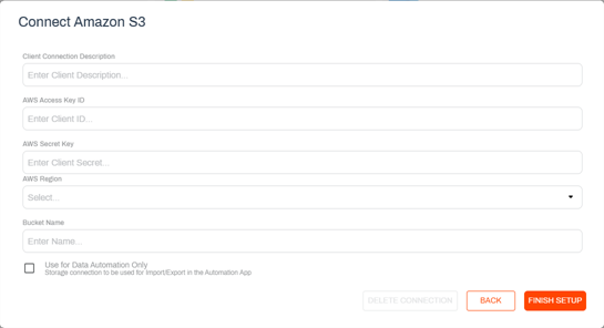 Connect Amazon S3 cloud storage