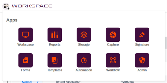 Apps menu