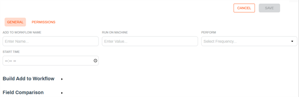 General Add to Workflow configuration