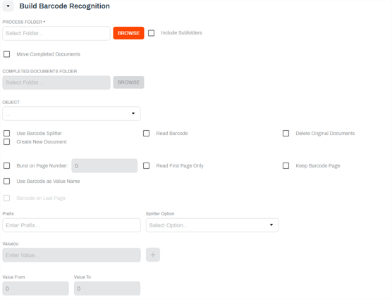 Build Barcode Recognition section