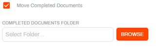 Move completed documents option Move completed documents option