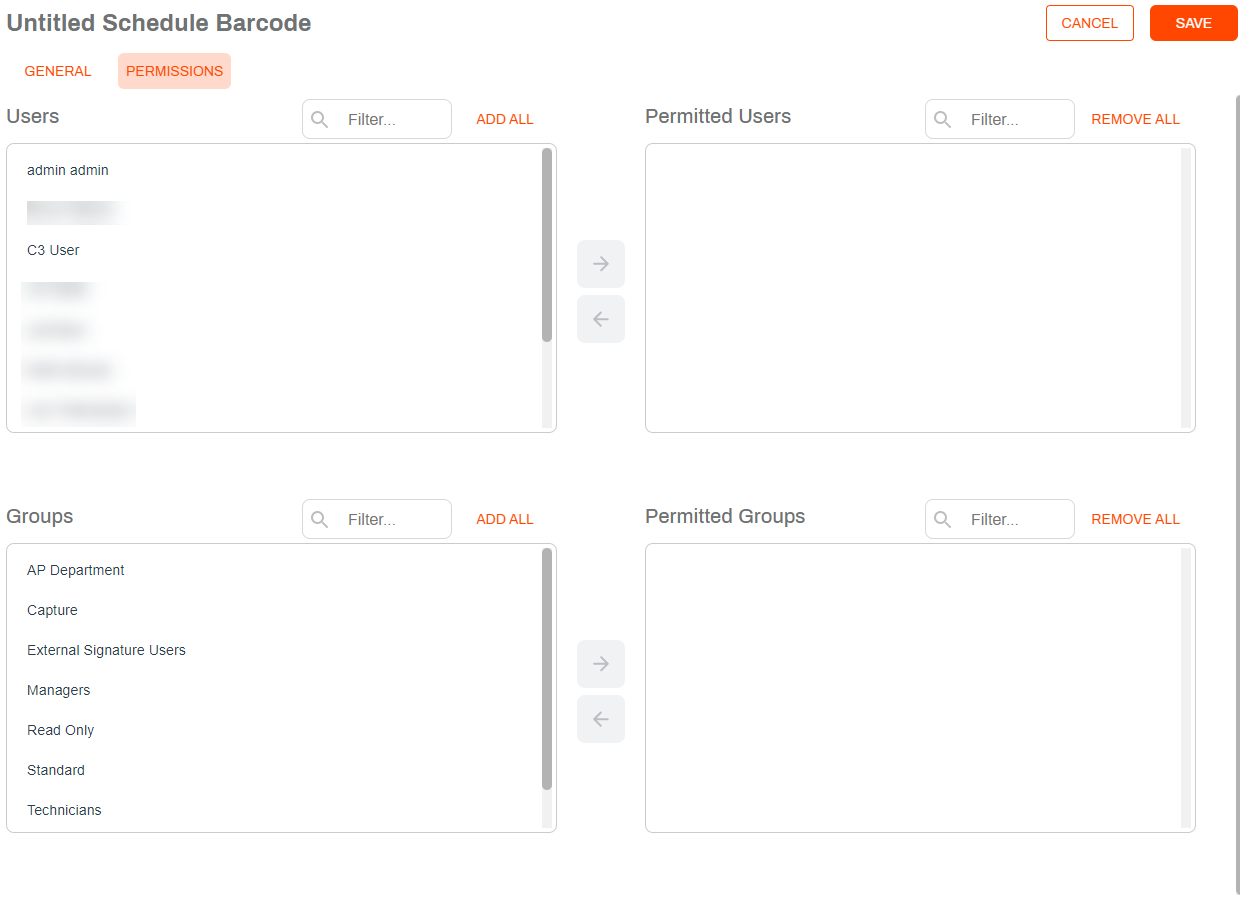 Barcode Recognitions permissions