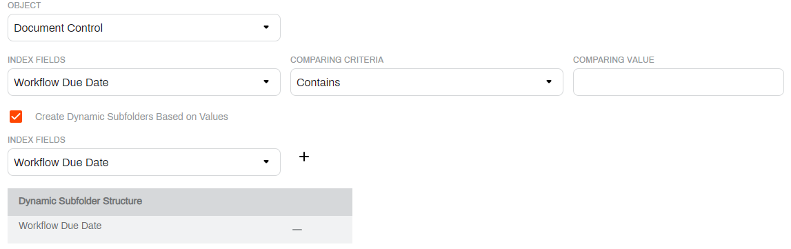 Object and dynamic subfolder configuration