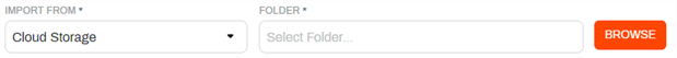 Select Cloud Storage and click Browse to navigate to storage location Cloud storage option