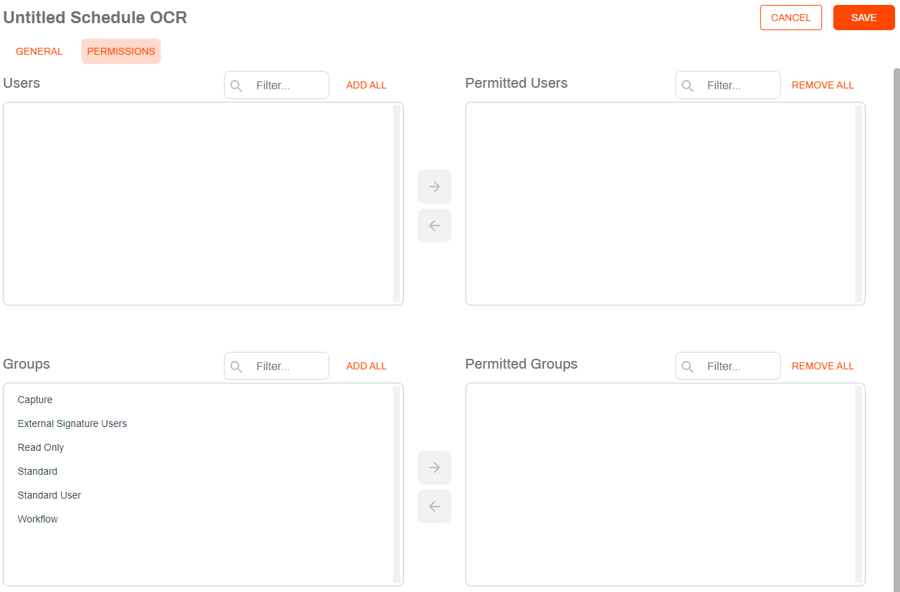 Scheduled OCR permissions