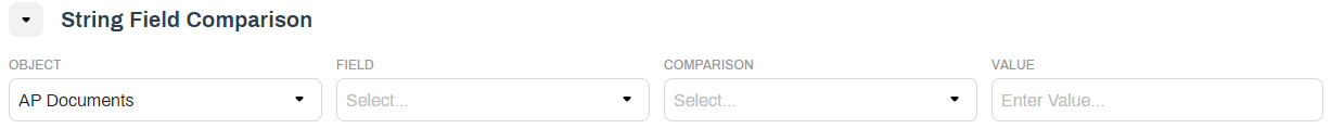 String Field Comparison section
