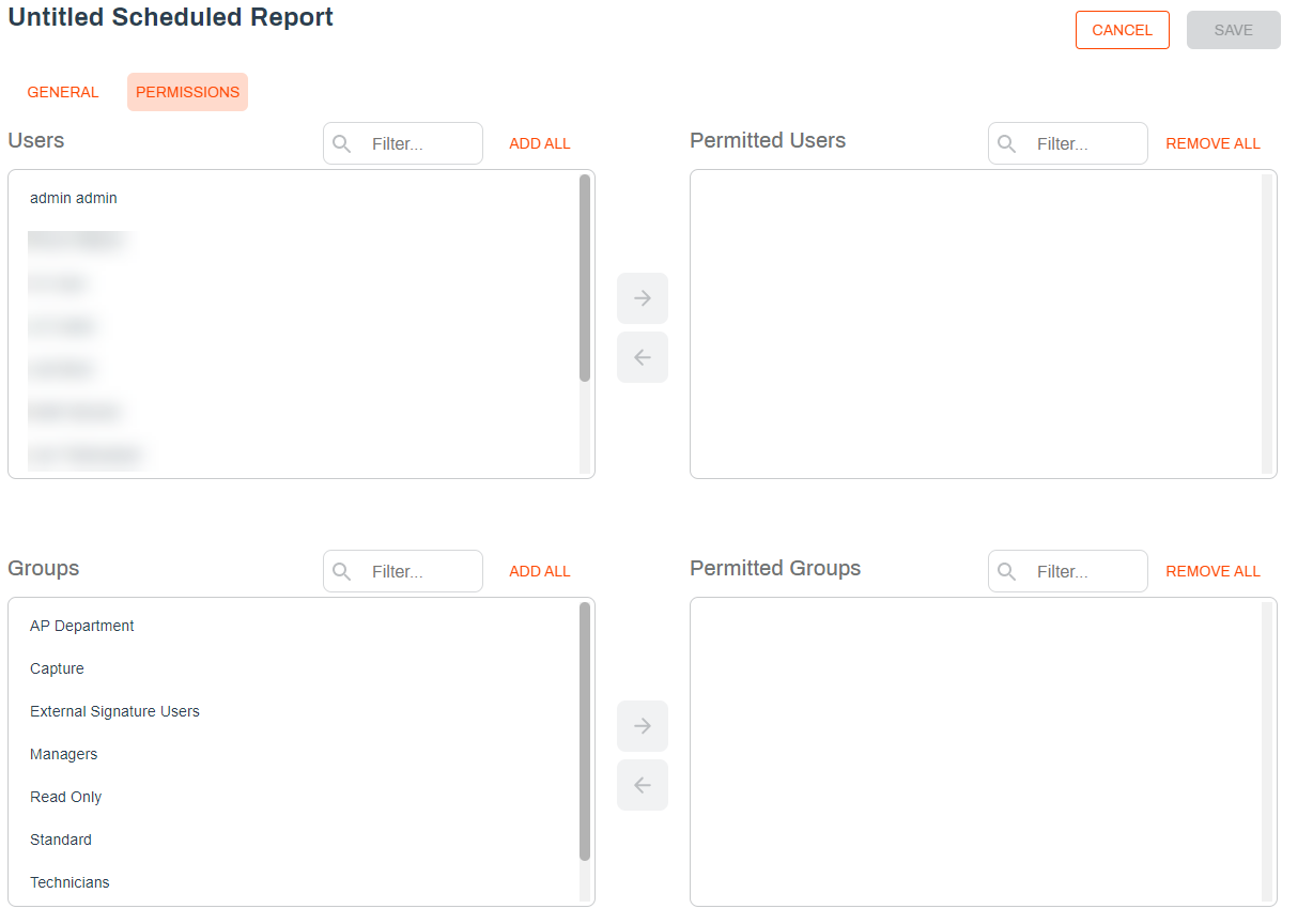 Scheduled Report permissions