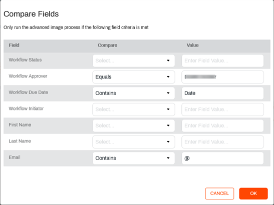 Compare fields option