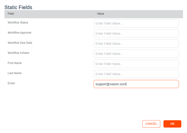 Static field configuration