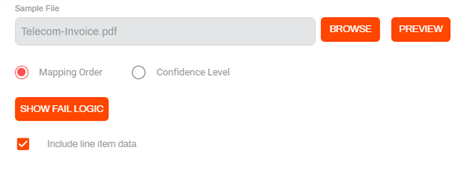 Include Line Item Data option on the Field Mapping page of the Textract configuration
