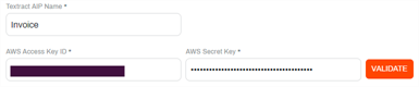Name and AWS account fields