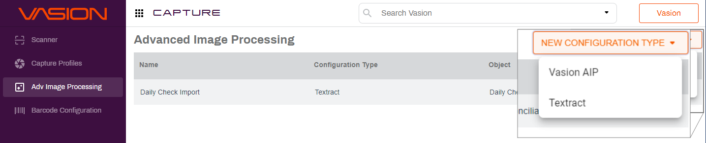 Textraxt configuration option