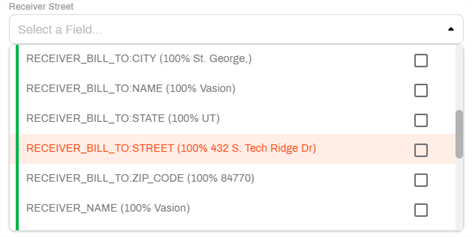 List of results from Textract