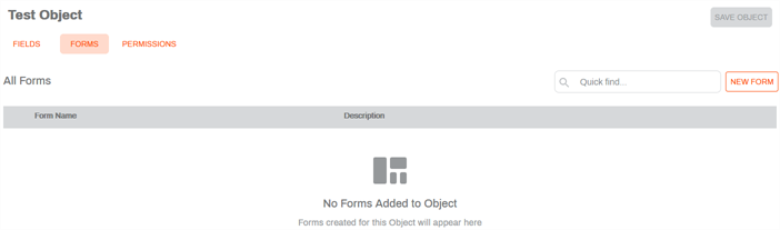 Object forms page