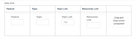 Data grid component with objecct fields