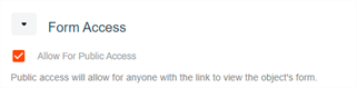 Form access settings