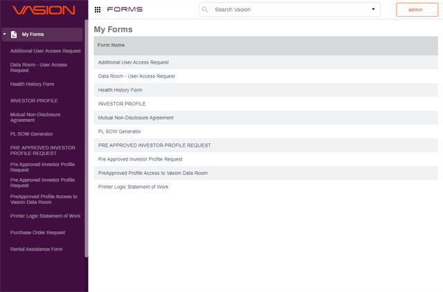 My Forms section
