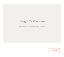 CSV upload modal