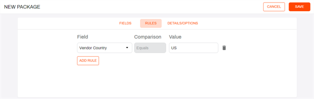 Rules tab with a rule configured