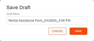 Save Form Draft modal