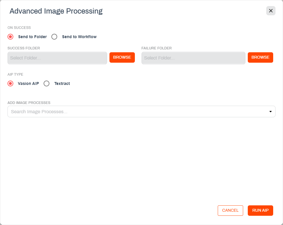 AIP send to folder options
