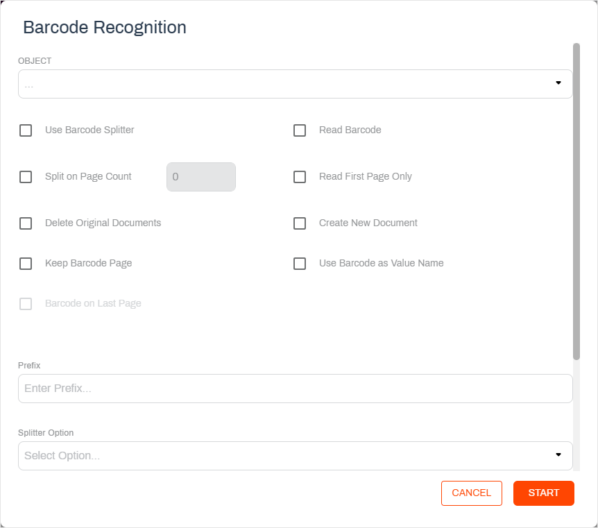 Barcode recognition options
