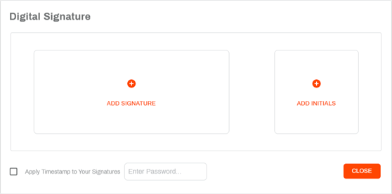 Digital signature modal