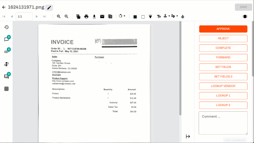 How to apply a signature using the tool bar option
