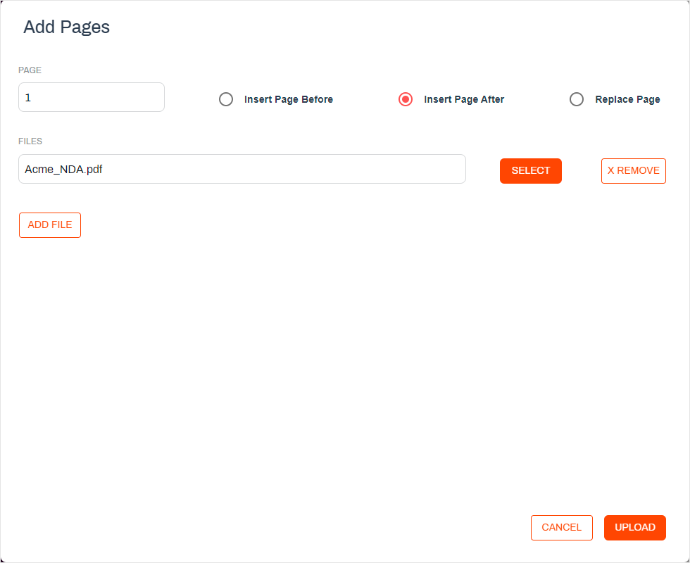 Add pages after page option