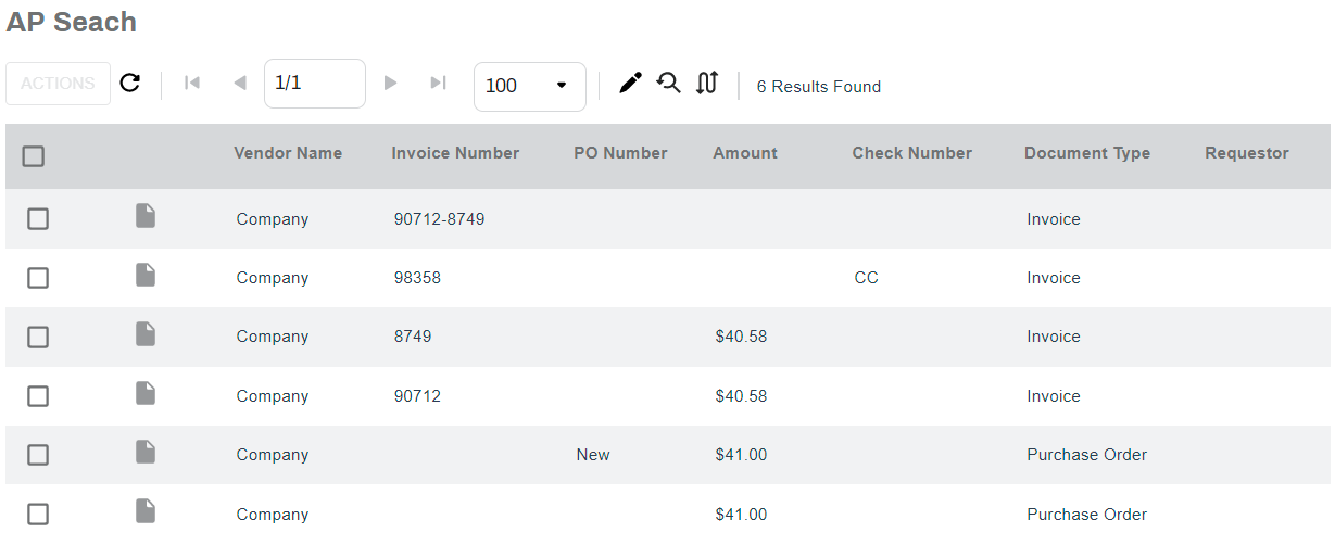 Object Search results