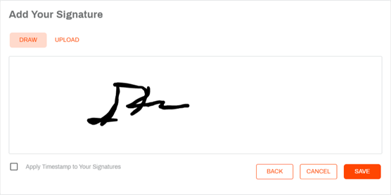 Add Your Signature pop-up