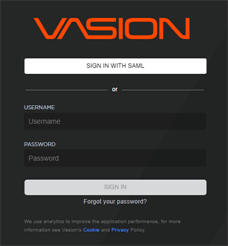 Sign in screen with new Sign in with SAML button