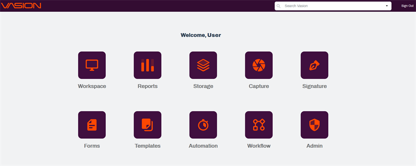 Vasion home page