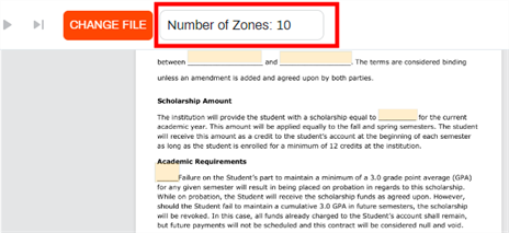 Number of zones display