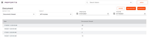 Document report results