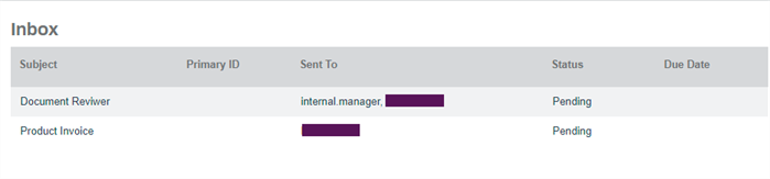 Signature inbox
