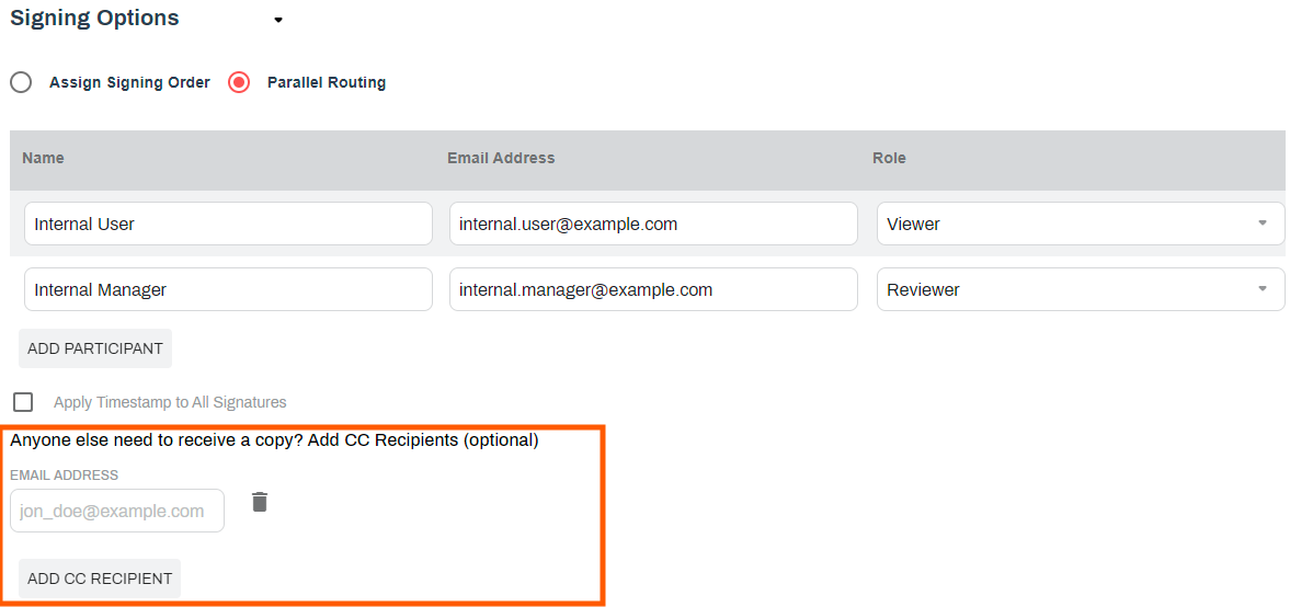 Add CC recipient option