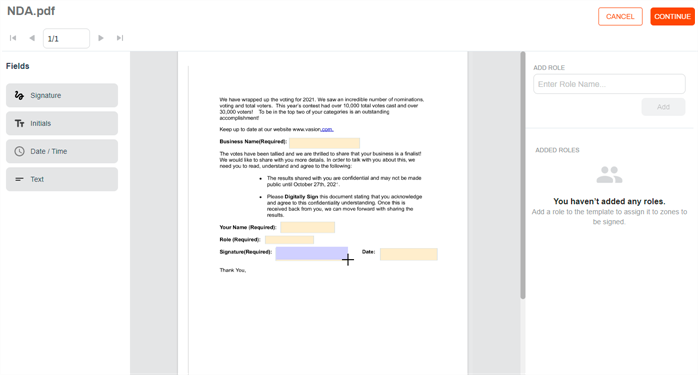 Add a signature field