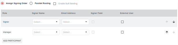 Assign signatory order options