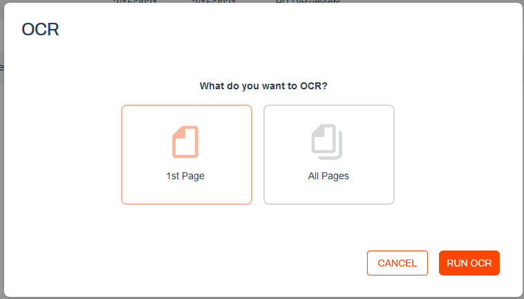 OCR modal