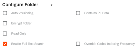 Configure folder section