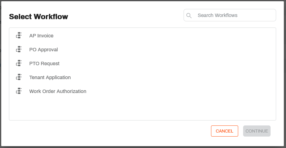 Select Workflow