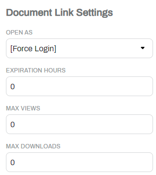 Document link settings